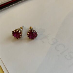 Elegant Gold and Pink Stud Earrings